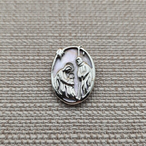 Jewelry - Sterling Silver Holy Family Mary Jesus Joseph Pin Brooch A5972
